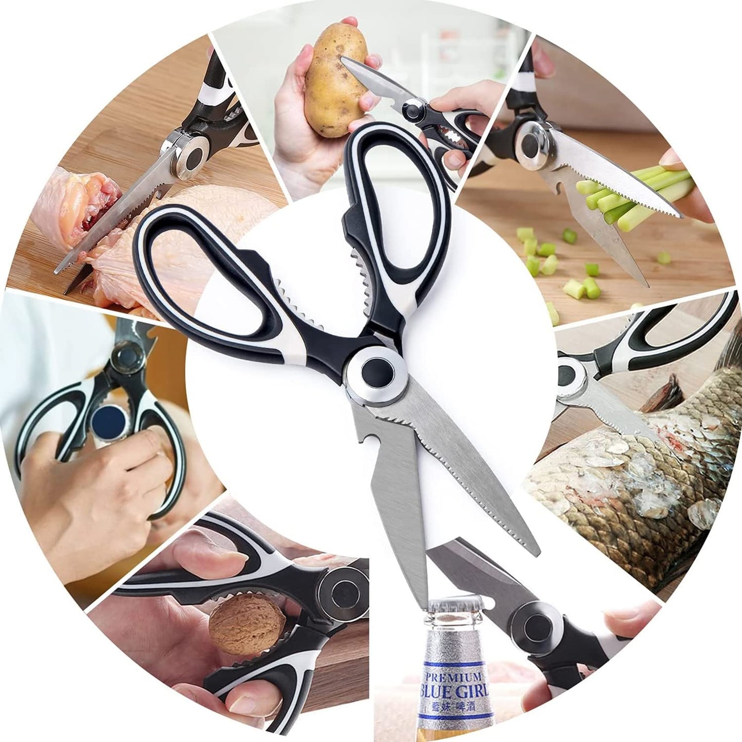 Multi-functional Stainless Steel Kitchen Scissors